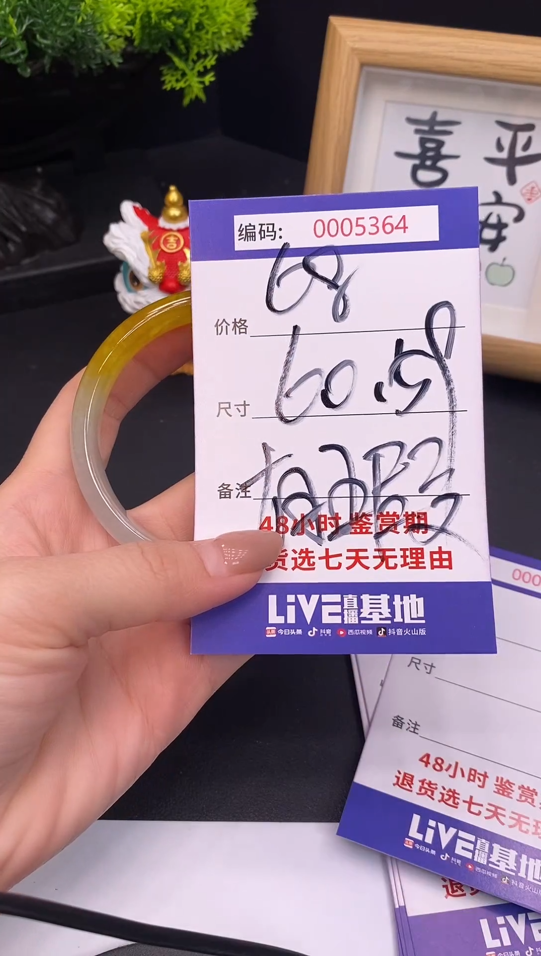 未镶嵌手镯翡翠0005364