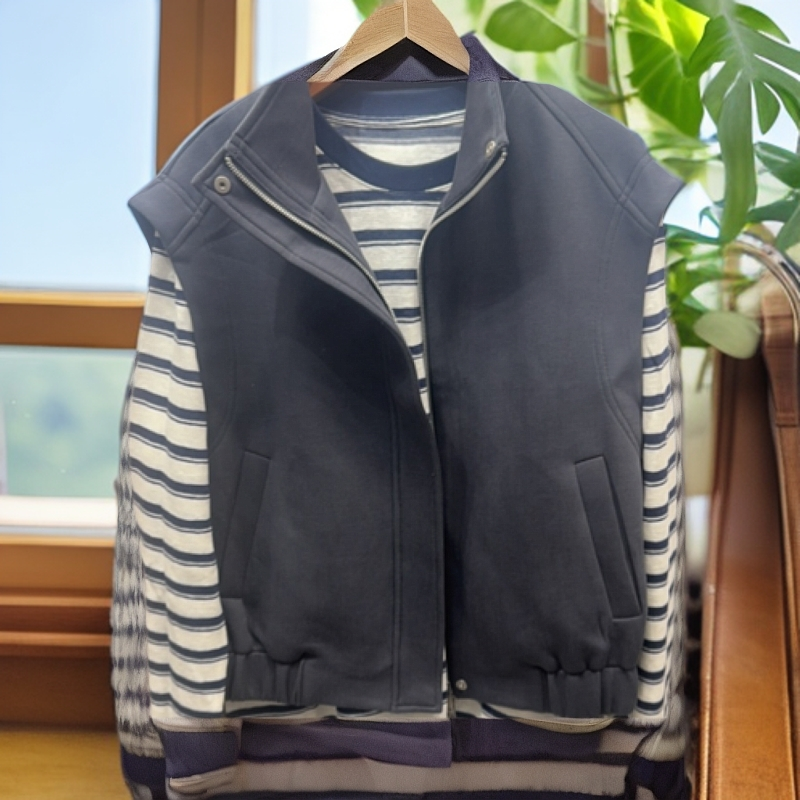 立领拉链设计感宽松坎肩马甲早春休闲百搭外套