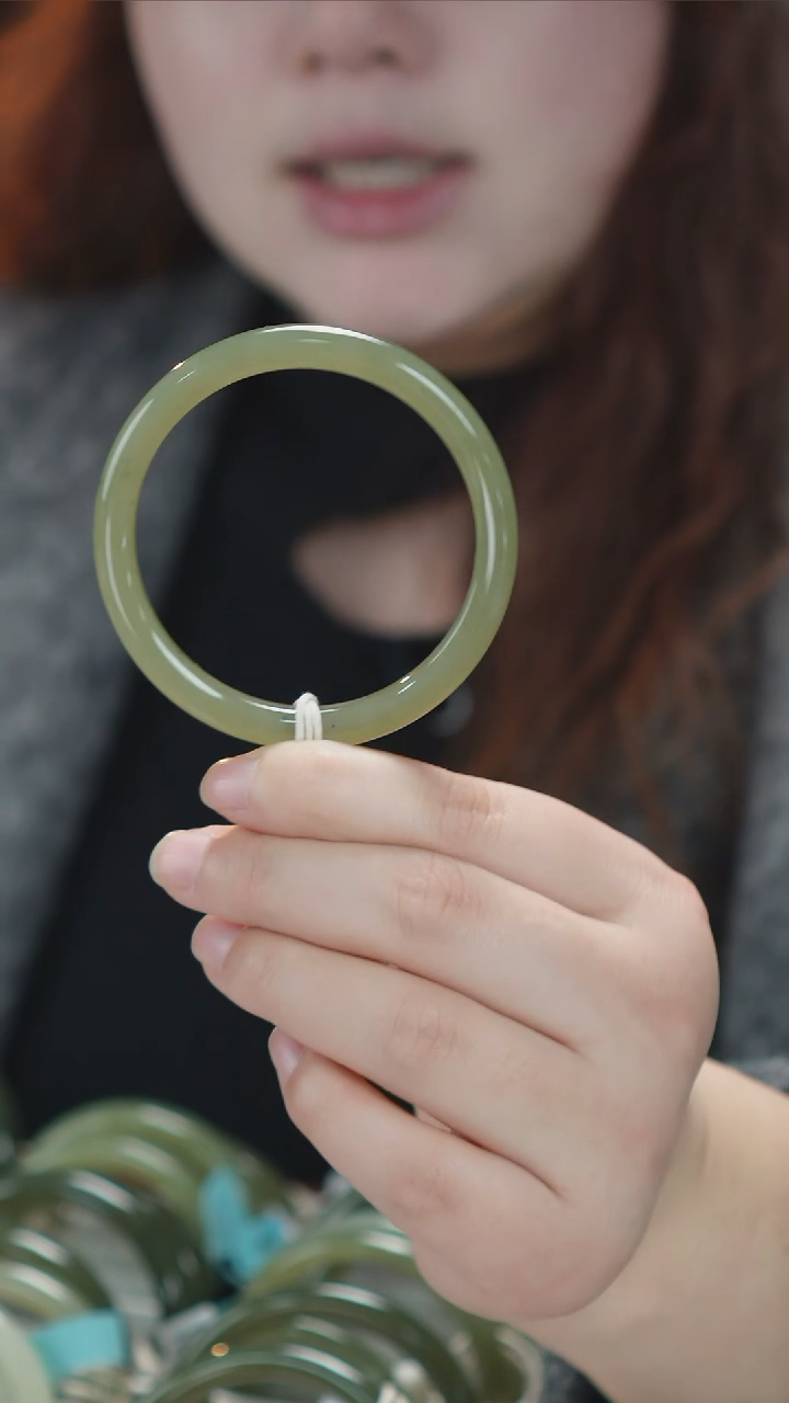 【闪购商品】和田玉手镯未镶嵌4【柚子来啦】天然和田玉拍一发一57