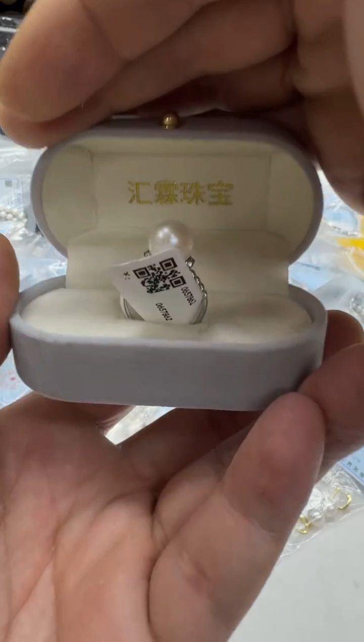 【闪购商品】淡水珍珠戒指银S925镶嵌9-10mm