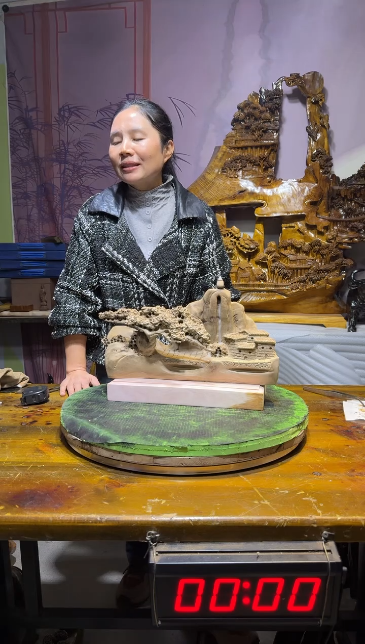 金丝楠海*金丝楠木雕刻摆件