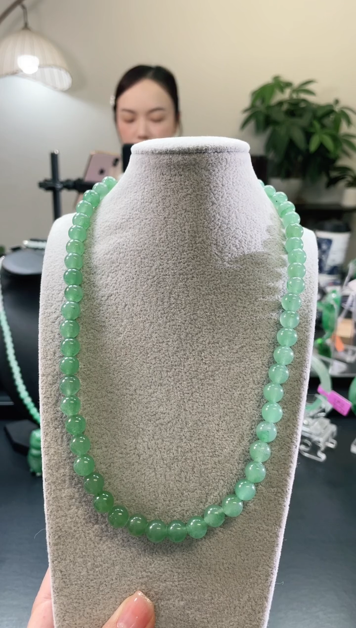 颈饰合金石英质玉8+mm妈妈链