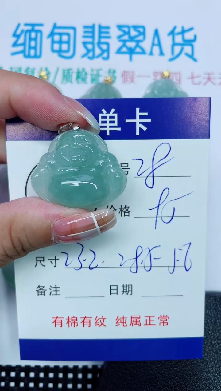 吊坠(赠链)银S925镶嵌翡翠28
