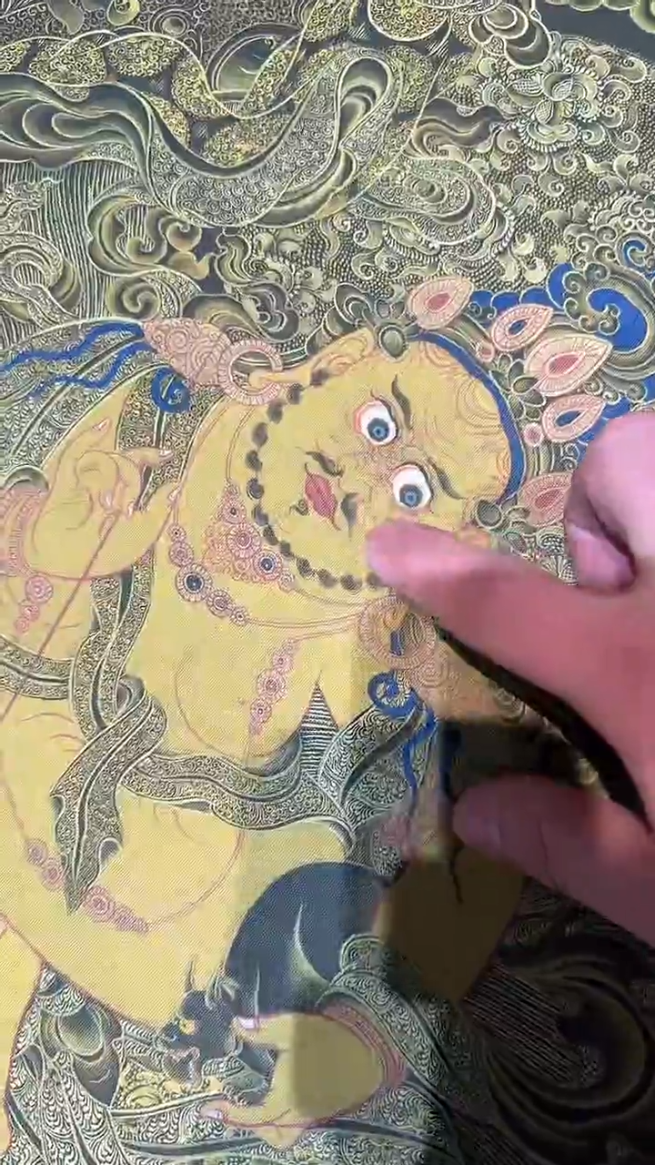 卷轴画【主播精品】高端卷轴画——唐卡AA98黄财神