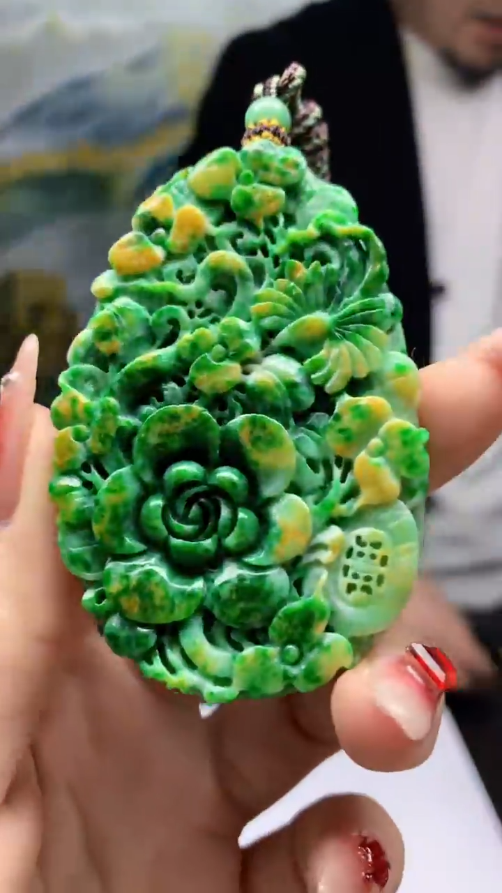 【闪购商品】定制翡翠未镶嵌1064ry-毛货挂件52