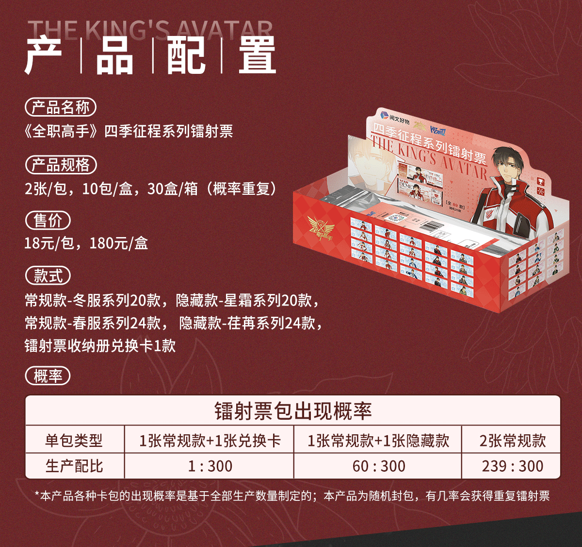 【一盒10包】【四季征程镭射票】Hicard全职高手四季征程镭射票盲盒