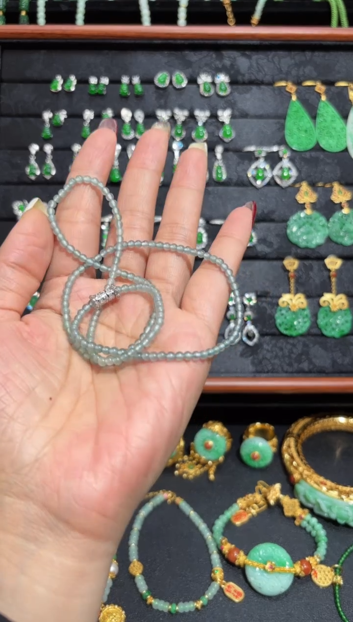 【闪购商品】翡翠颈饰银S925镶嵌珠珠/支持复检/一件