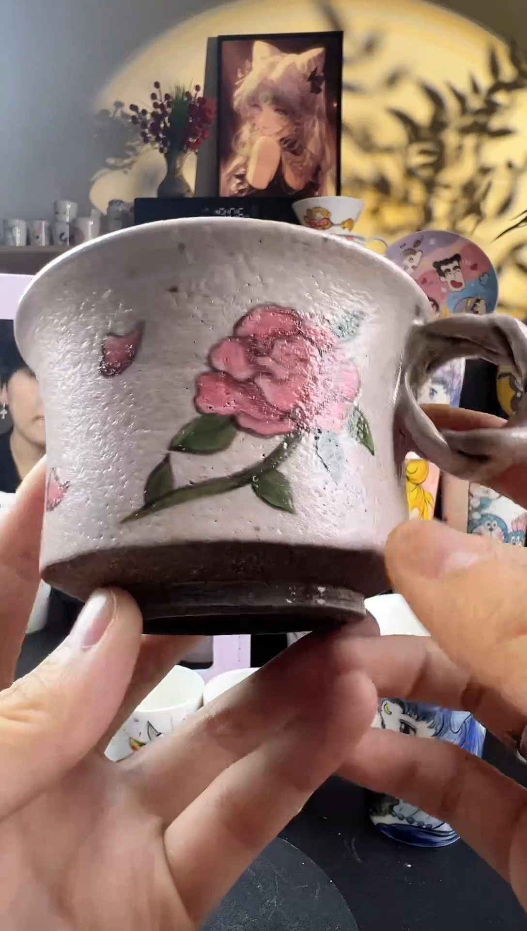 【闪购商品】摆件手工手绘陶瓷小杯杯