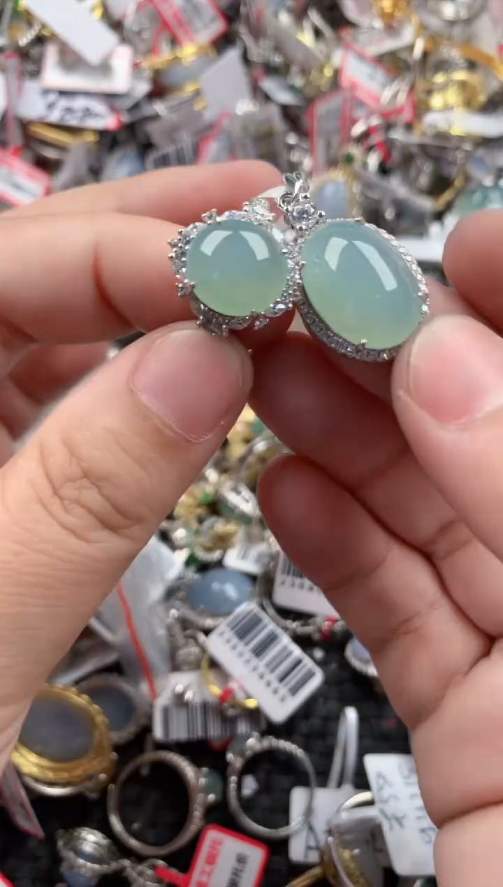 银S925镶嵌戒指翡翠999   5