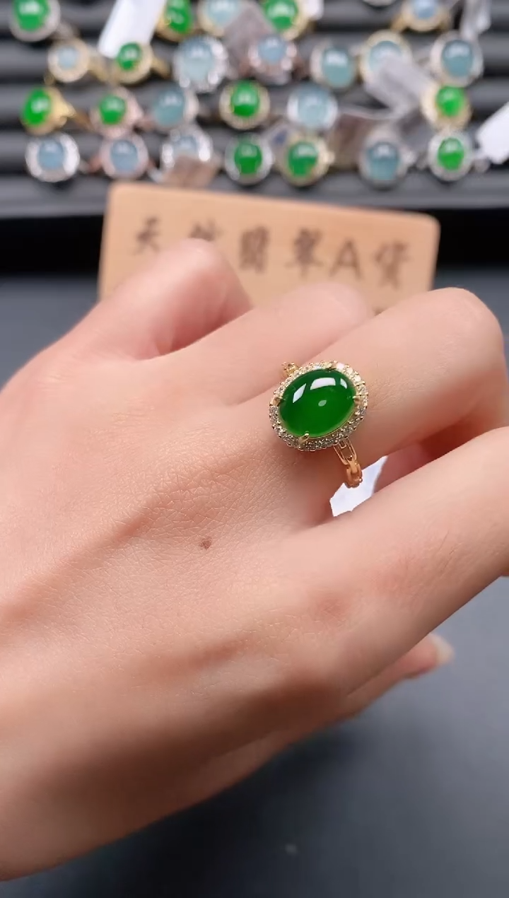 银S925镶嵌戒指翡翠11111