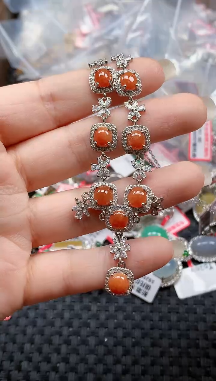 银S925镶嵌戒指翡翠天然A货缅甸翡翠