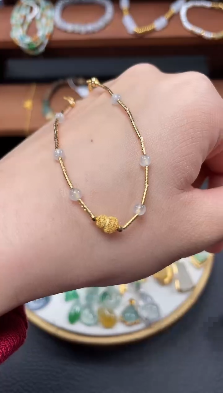 【闪购商品】翡翠套链18K金镶嵌一个  JK631