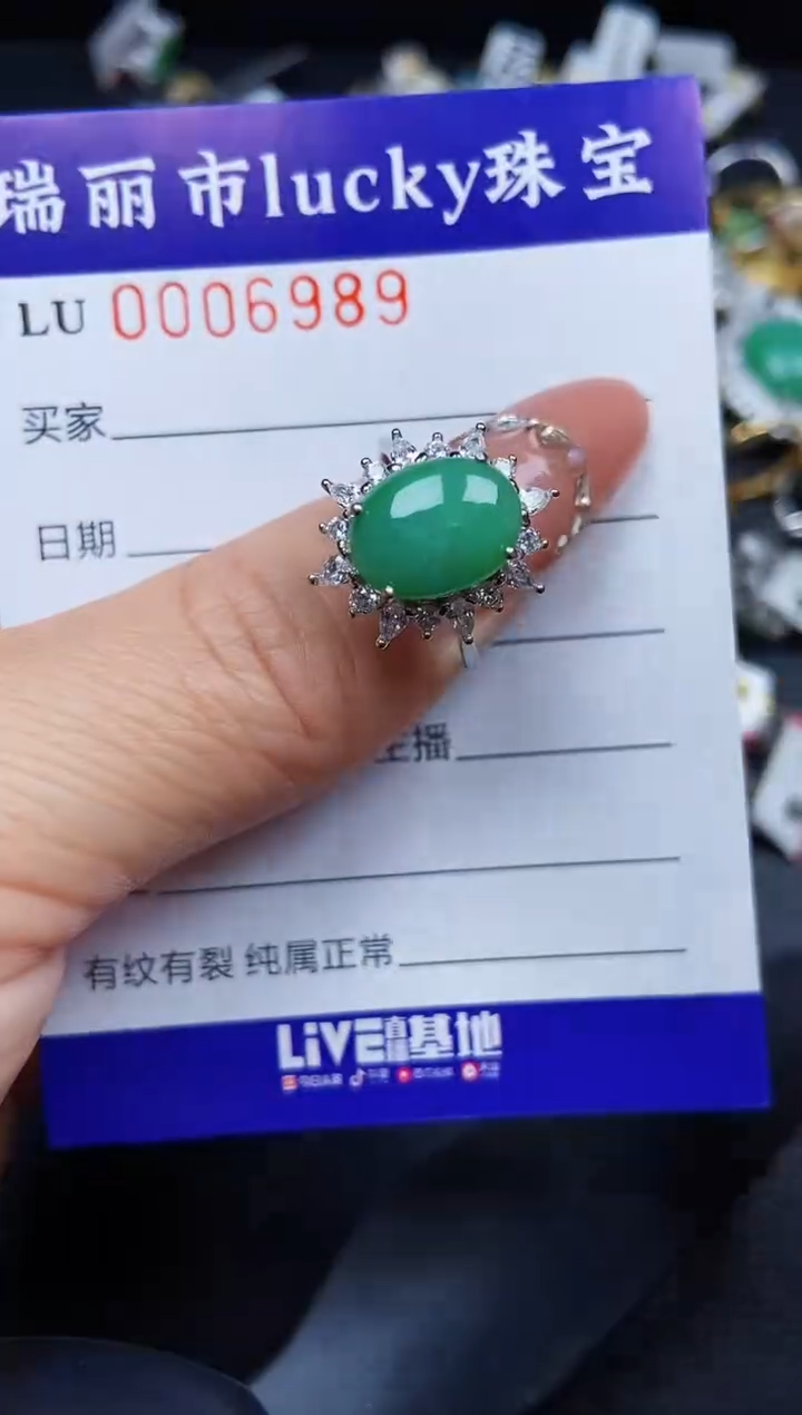 翡翠银S925镶嵌颈饰6989