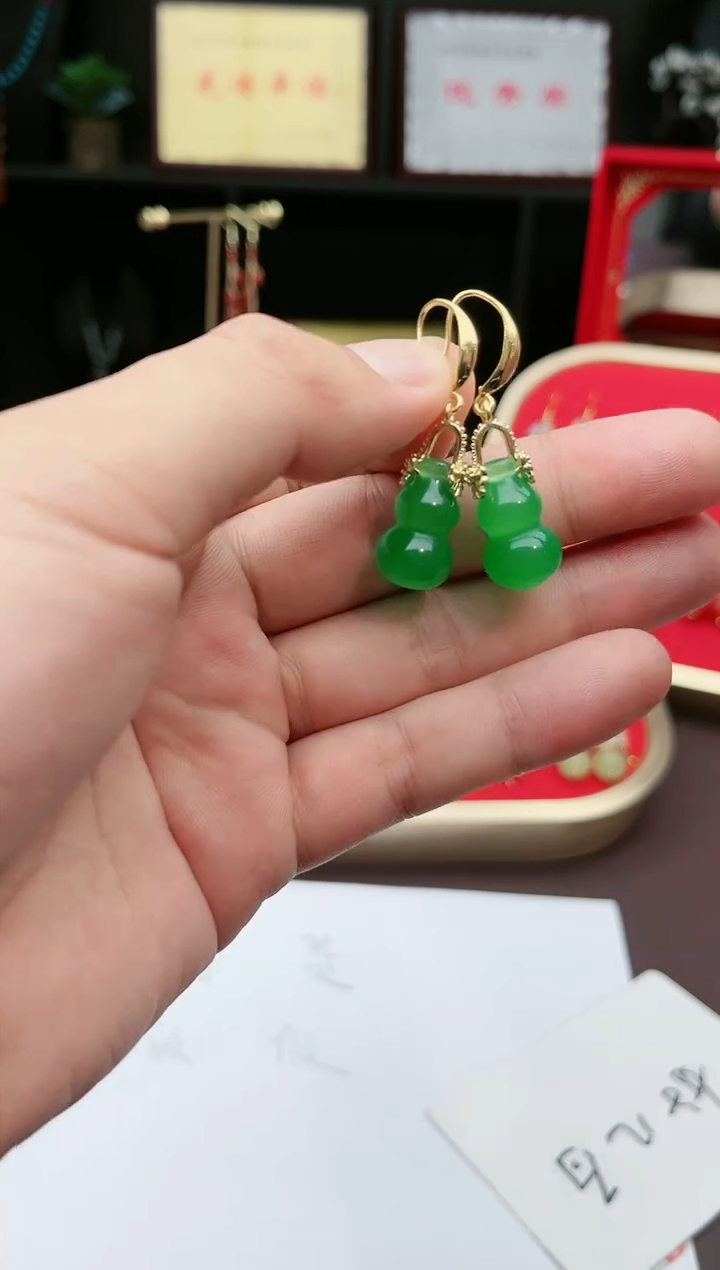 【闪购商品】玛瑙/玉髓耳钉银S925镶嵌213000