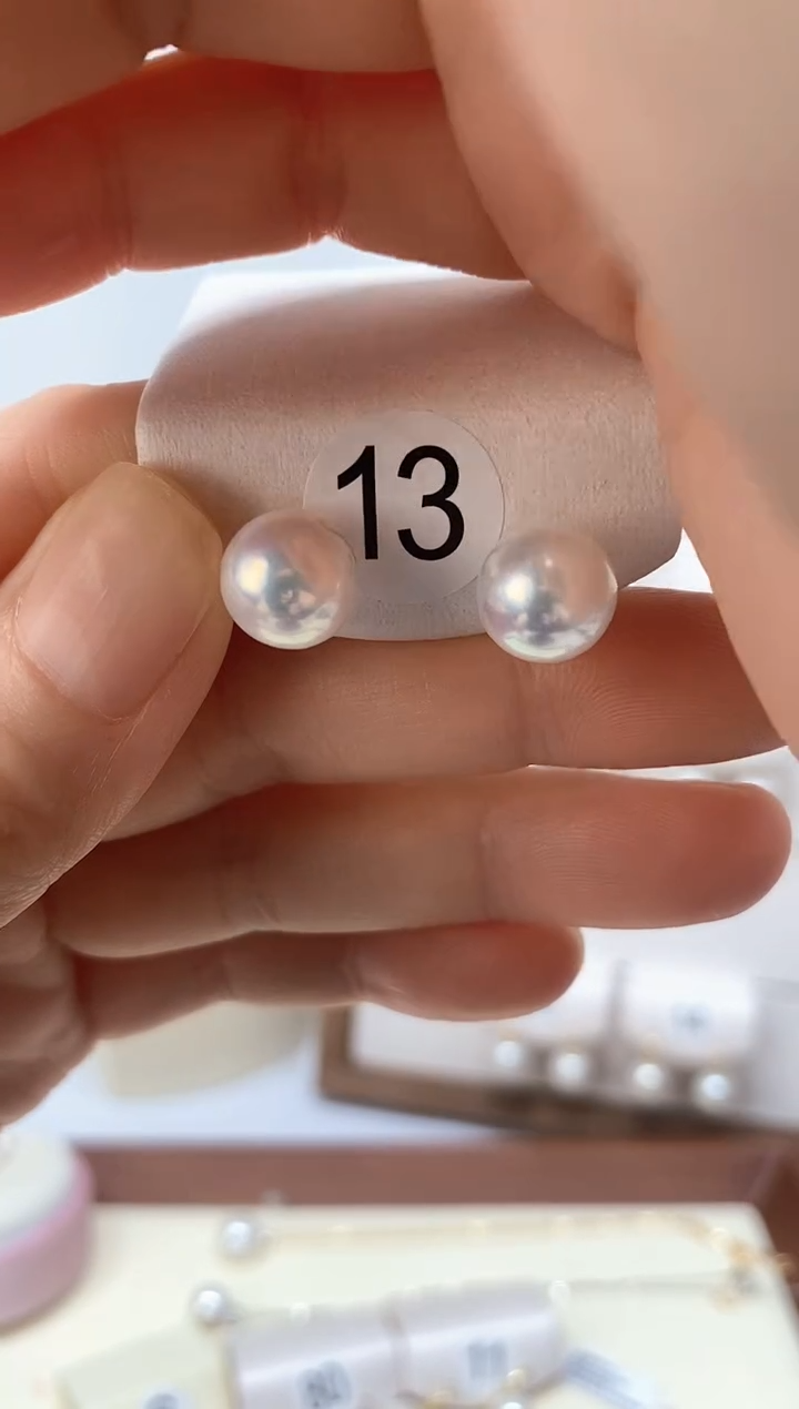 银S925镶嵌淡水珍珠耳饰单珠耳钉