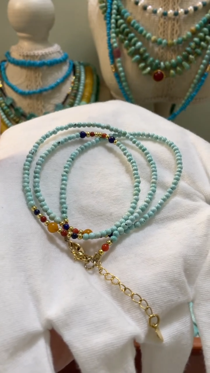 未镶嵌绿松石珠宝半成品2.3mm项链