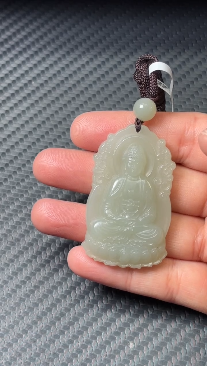 吊坠(赠链)未镶嵌和田玉且末近矿微色差吊坠h