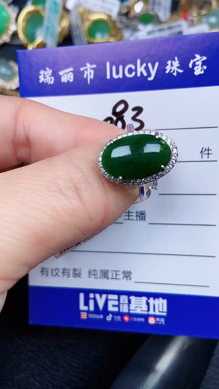 颈饰银S925镶嵌翡翠083