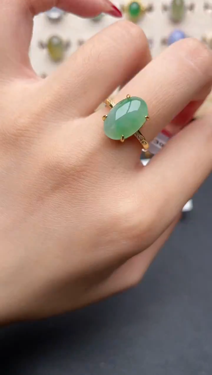 【闪购商品】翡翠戒指银S925镶嵌一物一证一礼盒