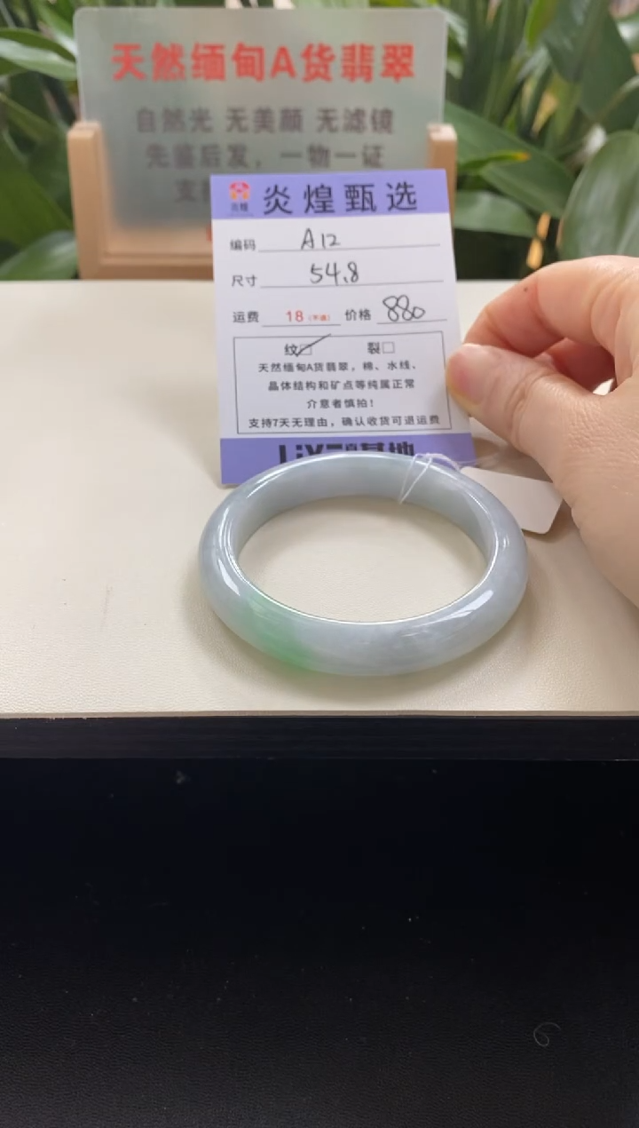 未镶嵌手镯翡翠圈口55编码a12