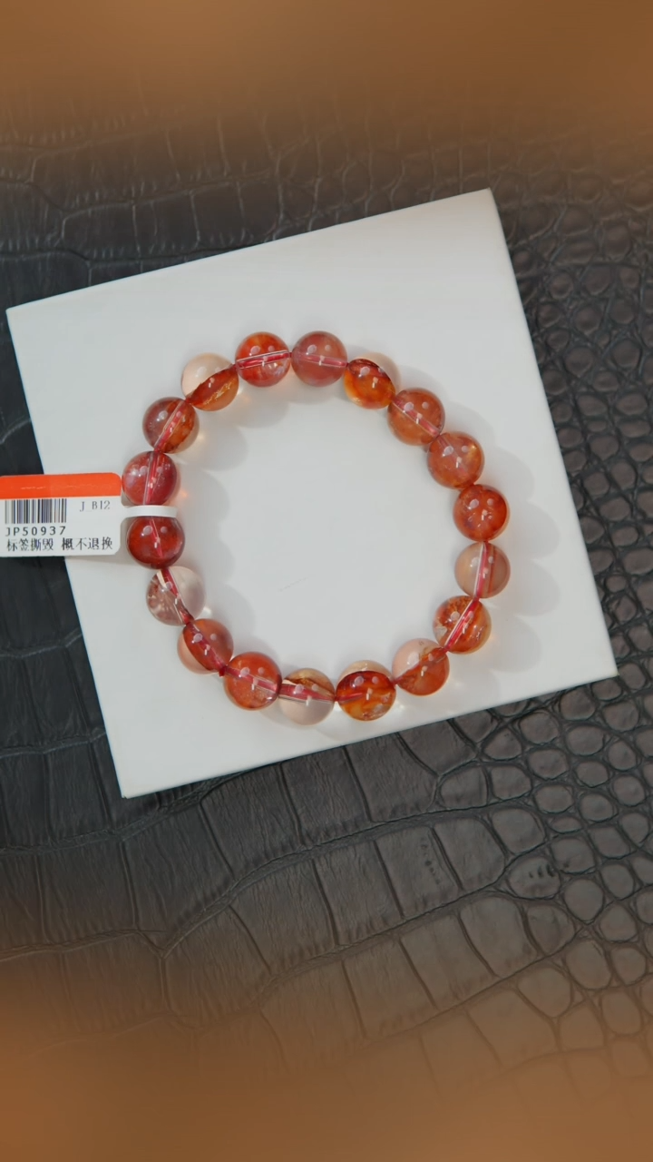 水晶手串未镶嵌红胶花手串11m+ JP50937 