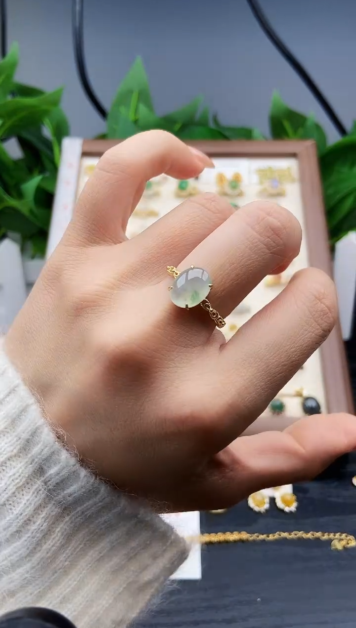 银S925镶嵌戒指翡翠12