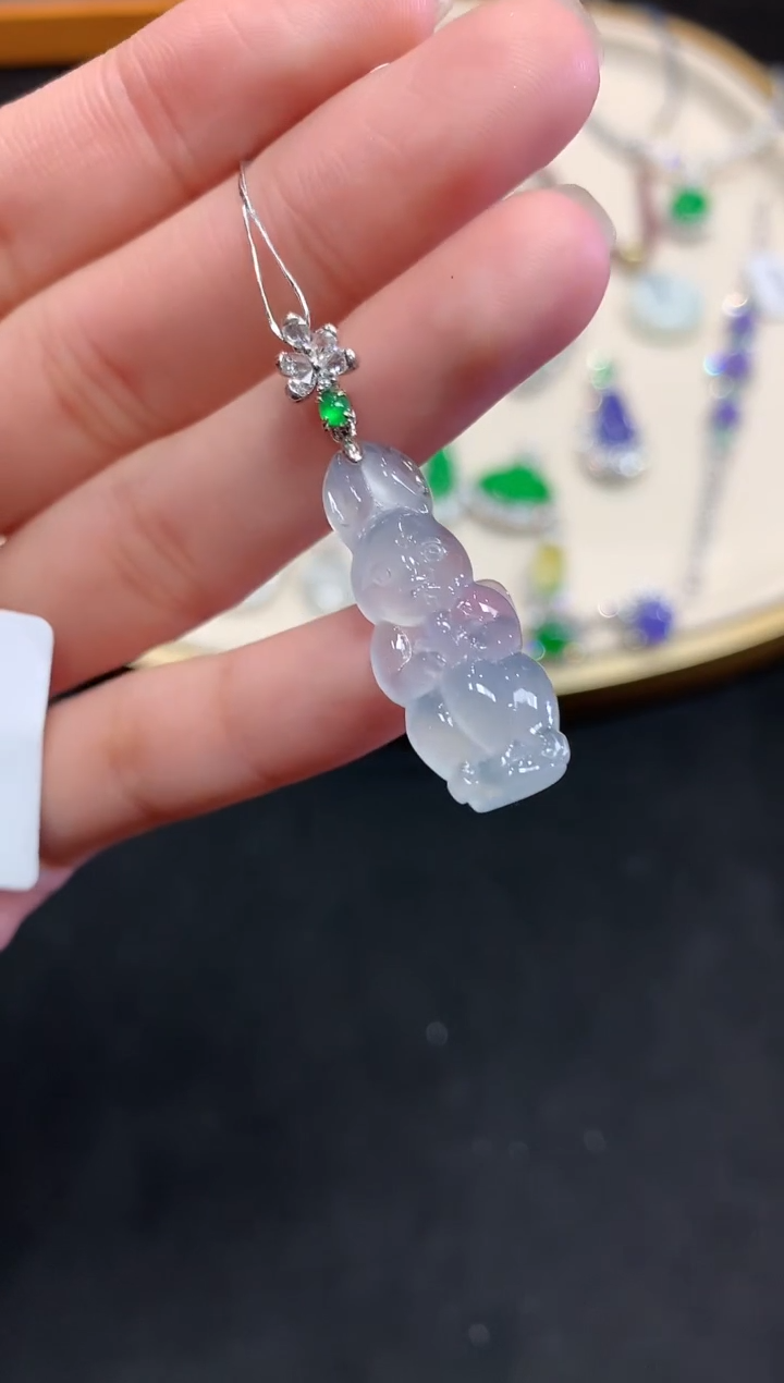 【闪购商品】翡翠吊坠(不含链)18K金镶嵌W613|5800