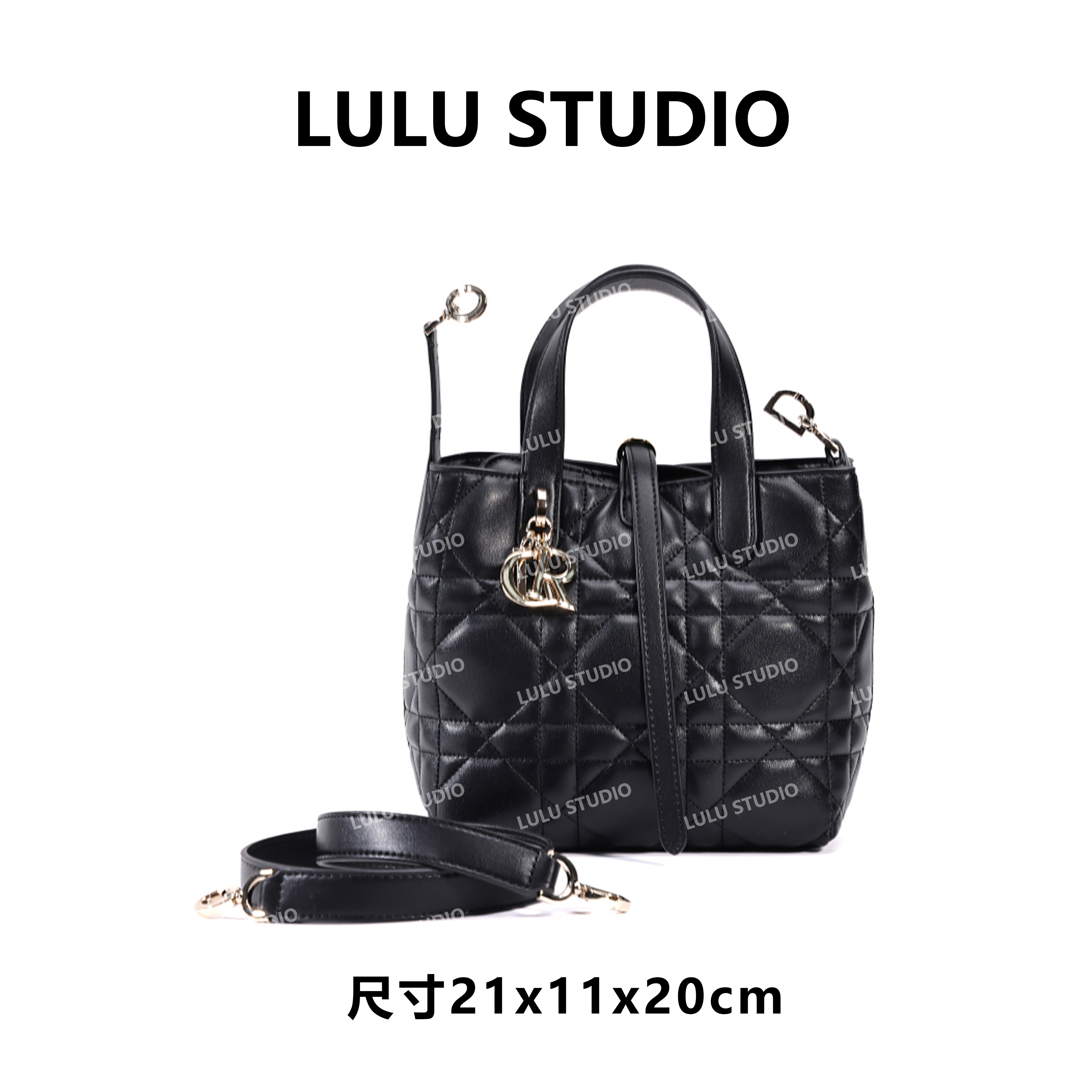 【LULU】QYX-9898-黑色RAIN.CUN时尚简约腋下斜跨女包