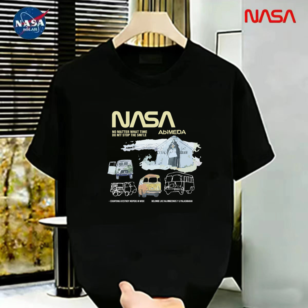 NASA联名纯棉夏季圆领短袖T恤微宽松时尚男女同款休闲百搭38