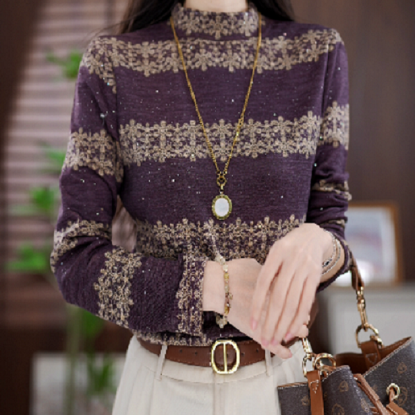 Y318新款时尚百搭气质宽松减龄长袖上衣-悠悠