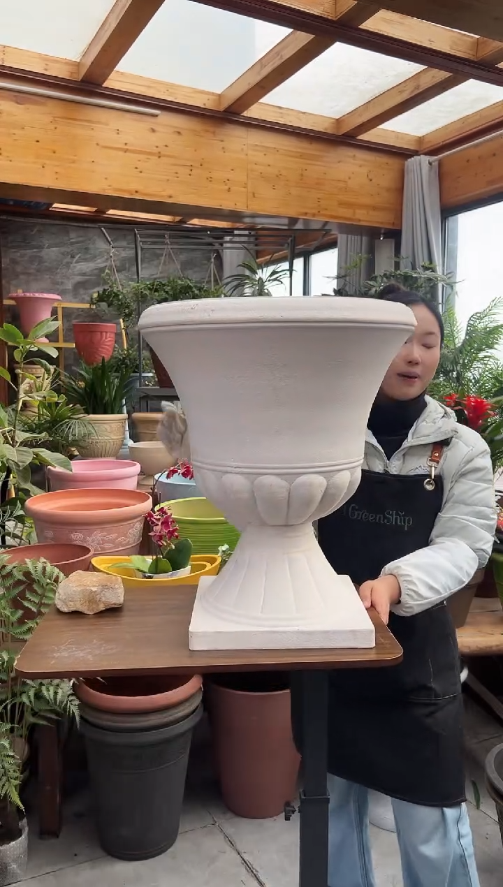 47*54.6/DB51/白色方底手工加厚大口径酒杯花盆