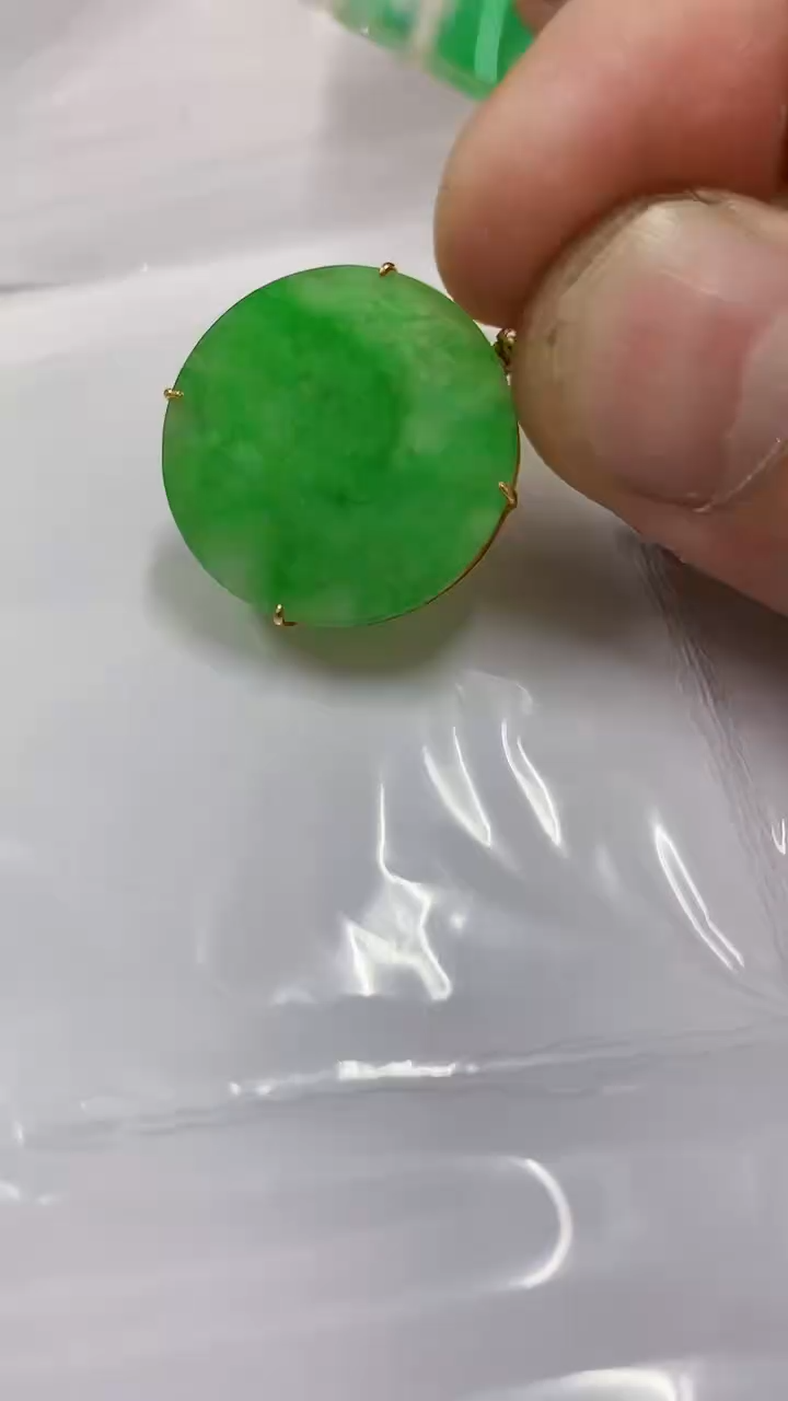 【闪购商品】翡翠18K金镶嵌吊坠(不含链)挂件