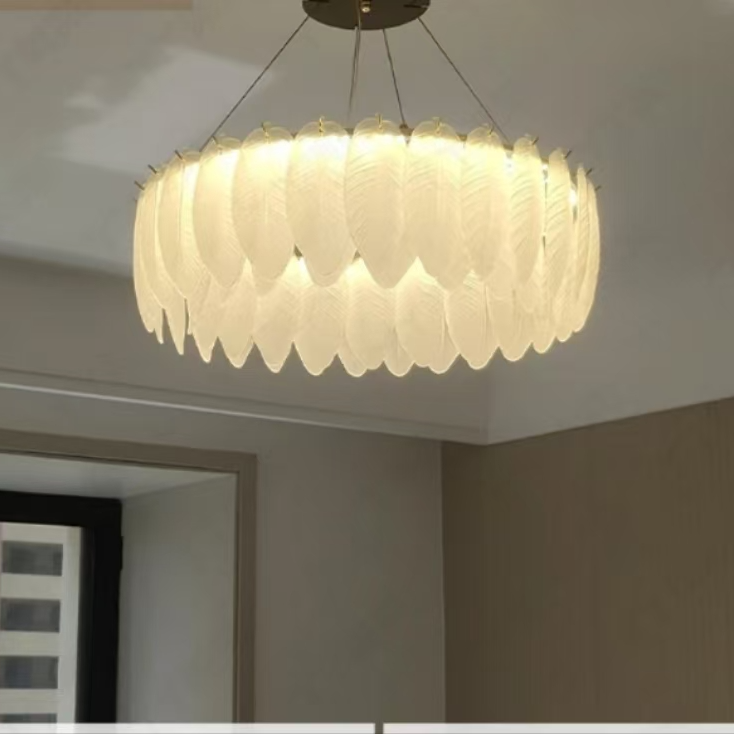 【中山慧亮】吸顶灯羽毛灯轻奢高档简约时尚别墅专用玻璃吊顶房间
