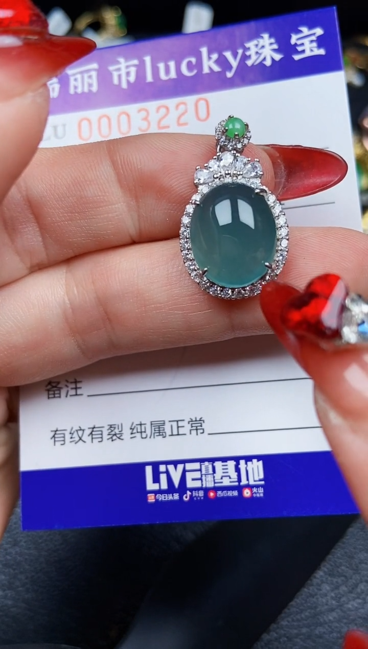 【闪购商品】翡翠颈饰银S925镶嵌3220