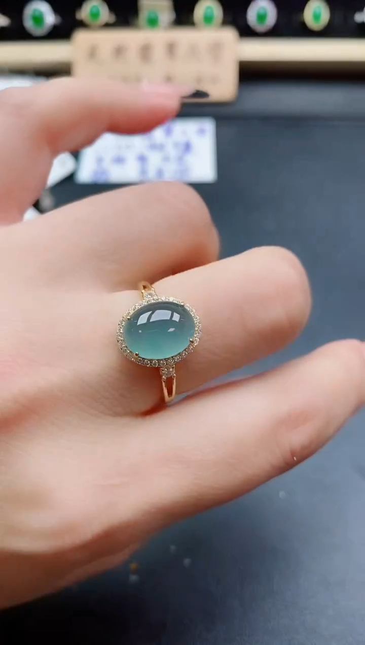 银S925镶嵌戒指翡翠1
