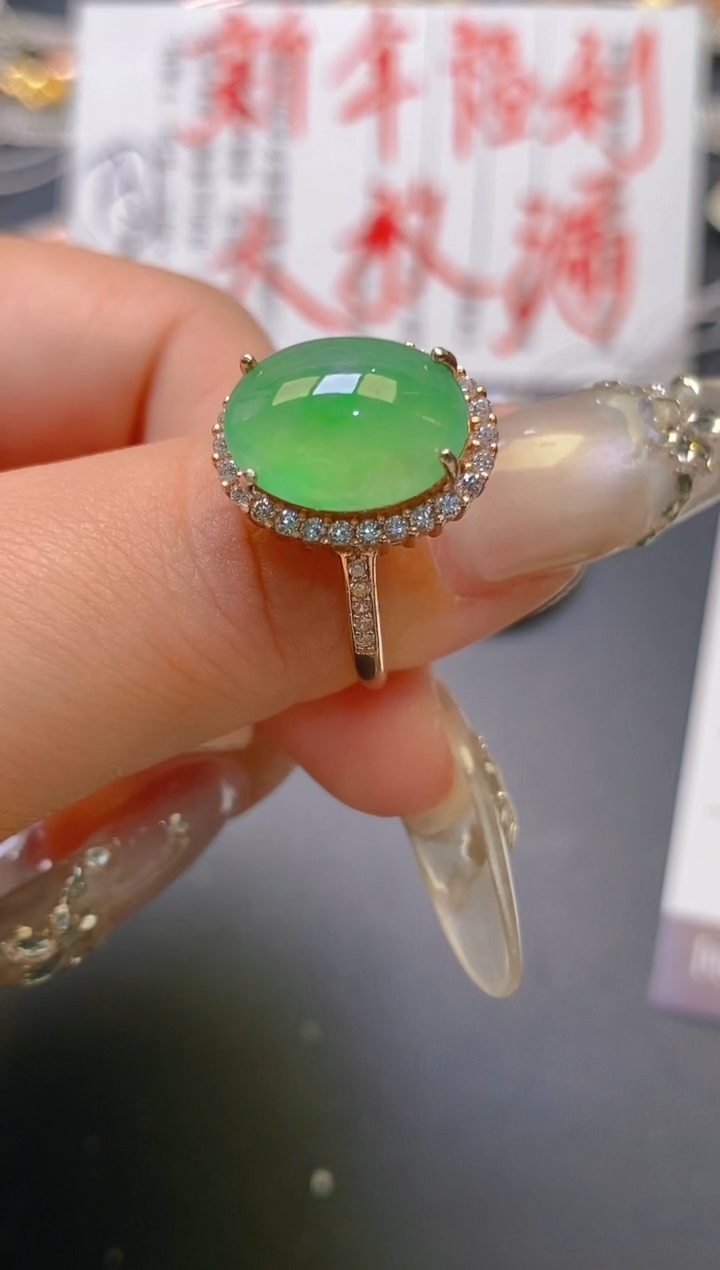 【闪购商品】翡翠耳饰银S925镶嵌天然A货翡翠1