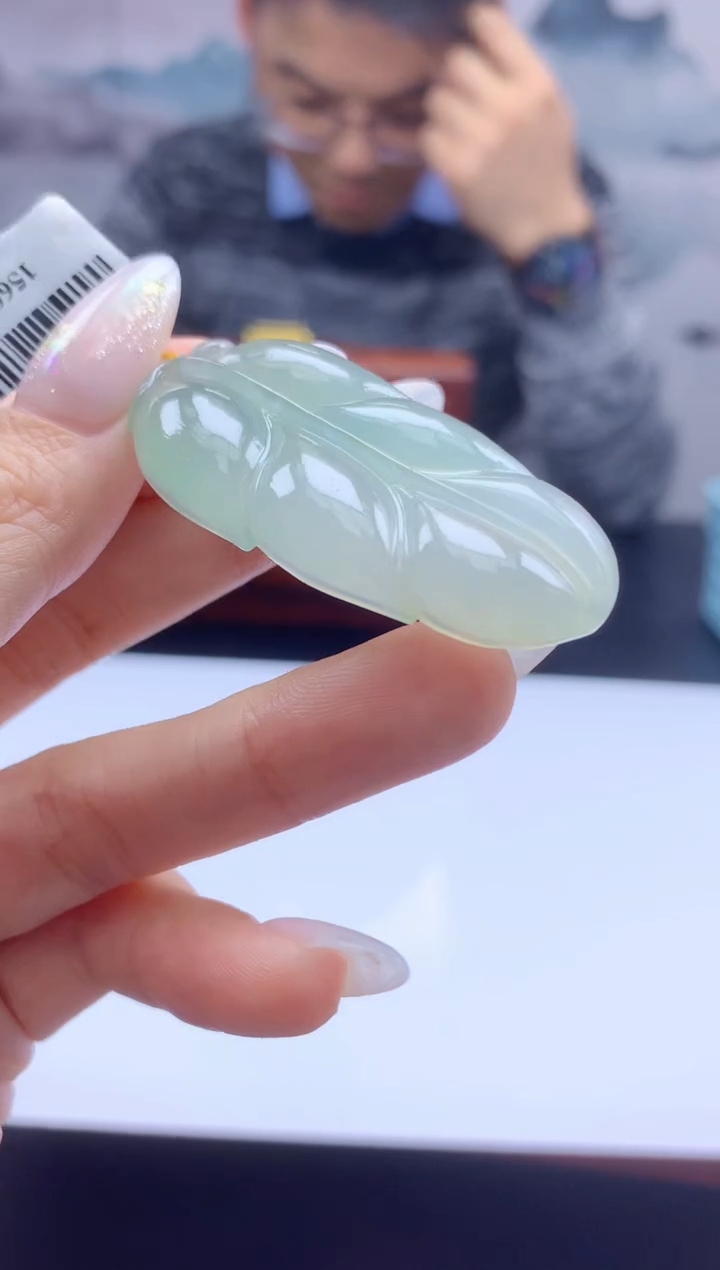 【闪购商品】定制翡翠未镶嵌011ee-毛货叶子82赠金扣