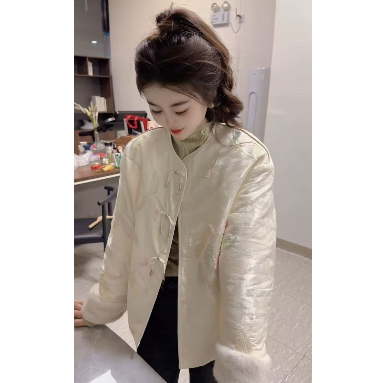 『国风花朵S』时尚气质百搭羽绒服5233