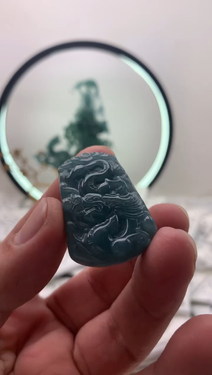 【闪购商品】翡翠颈饰未镶嵌龙牌2【品质一般介意慎拍】