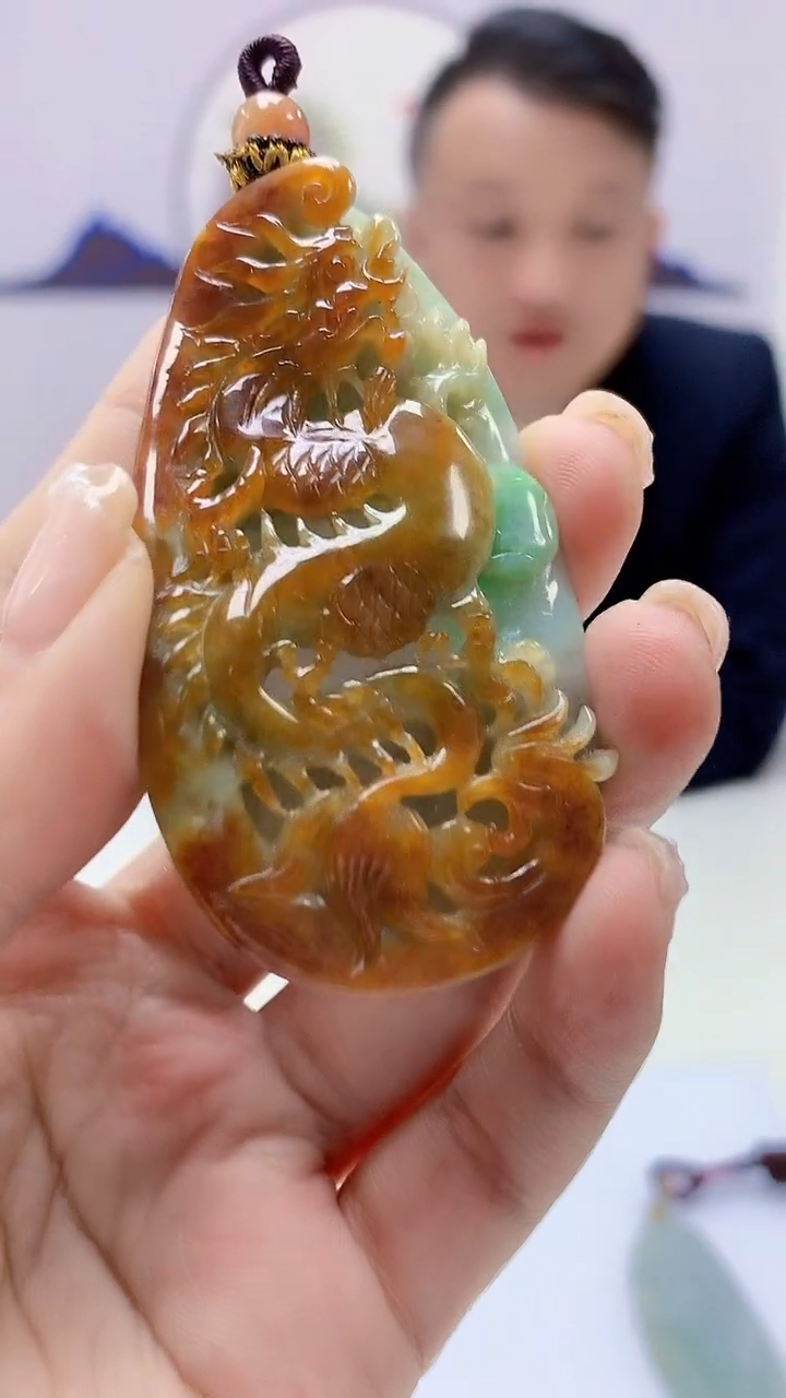 【闪购商品】定制翡翠未镶嵌4969ms-毛货45龙牌