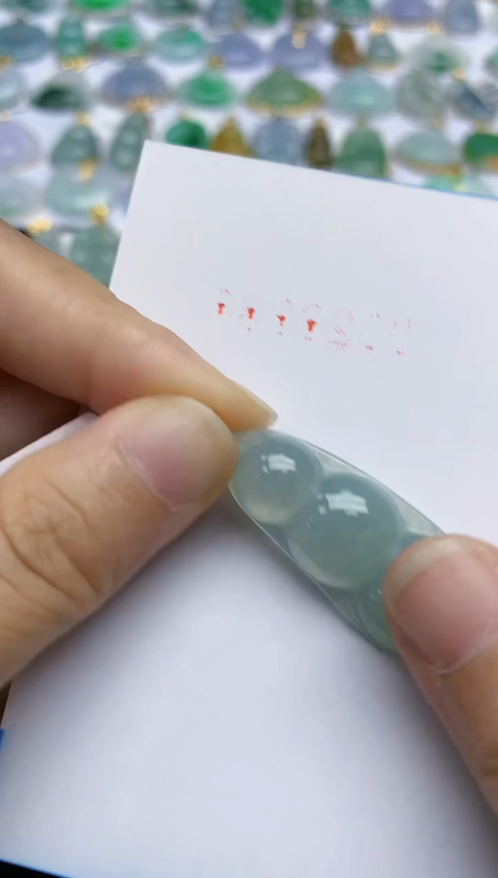 【闪购商品】翡翠挂件18K金镶嵌天然A货翡翠 30