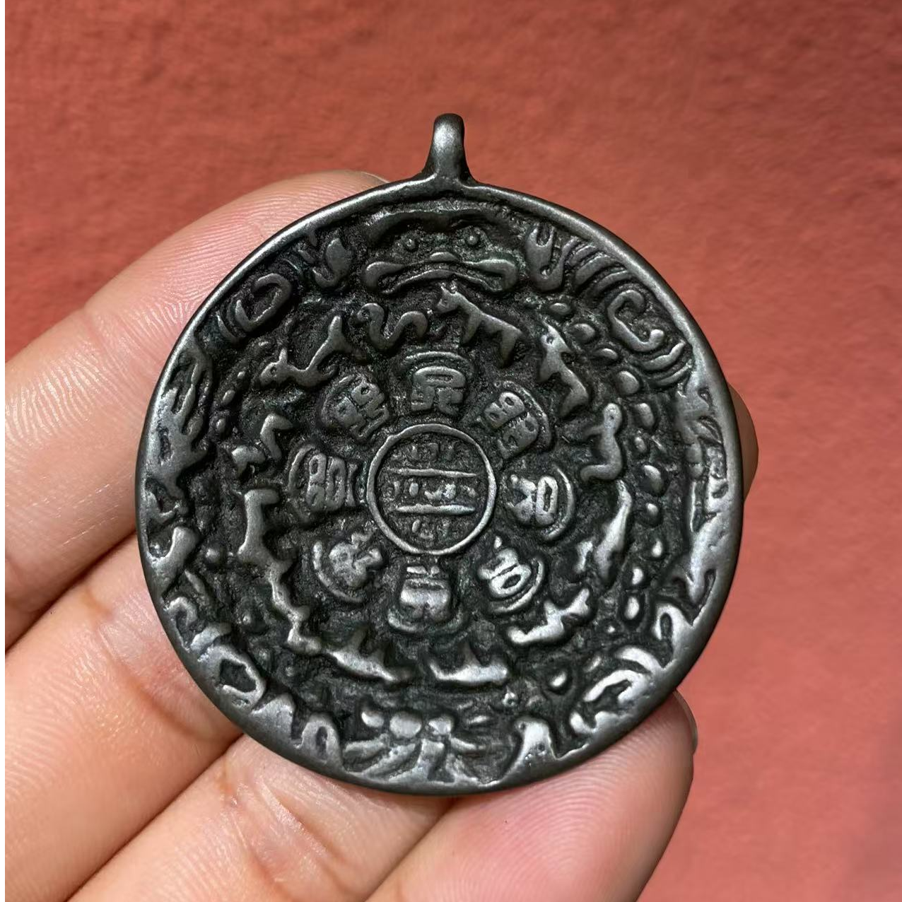 铜合金藏地手工艺九宫八卦挂件直播间选购下单