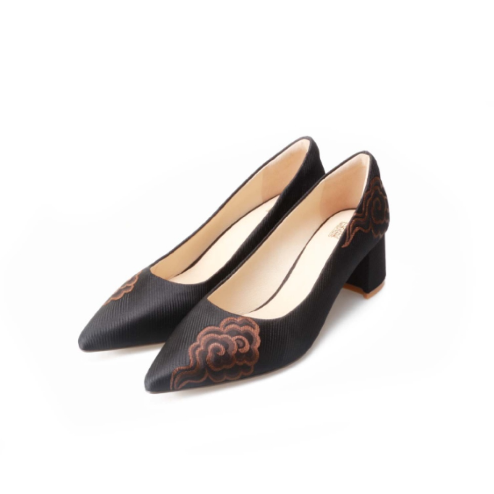 唐宋古匠【墨云踏月】H318新中式锦缎舒适百搭国风女鞋