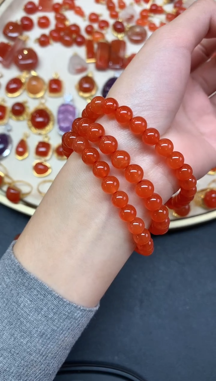 【闪购商品】南红玛瑙手串未镶嵌手串多样性发其一A127|2980