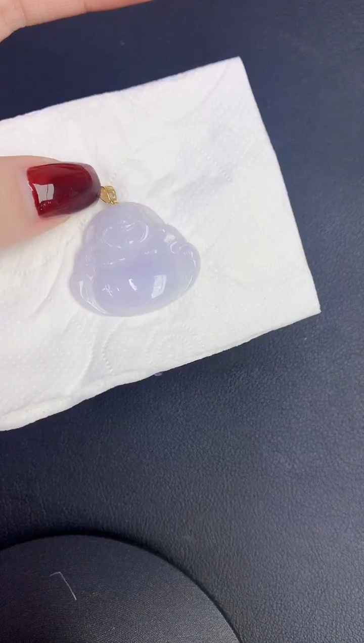 颈饰18K金镶嵌翡翠缅甸天然翡翠a货