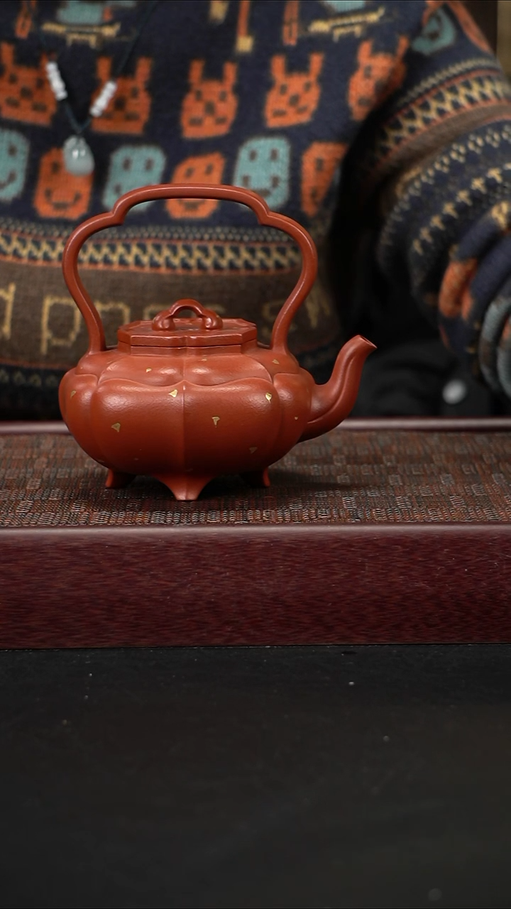 茶壶紫砂朱泥提梁