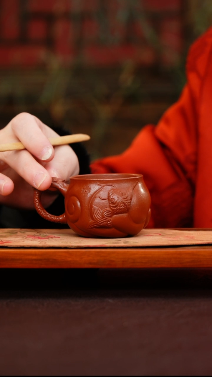 茶壶紫砂鱼化龙 主人杯 120cc