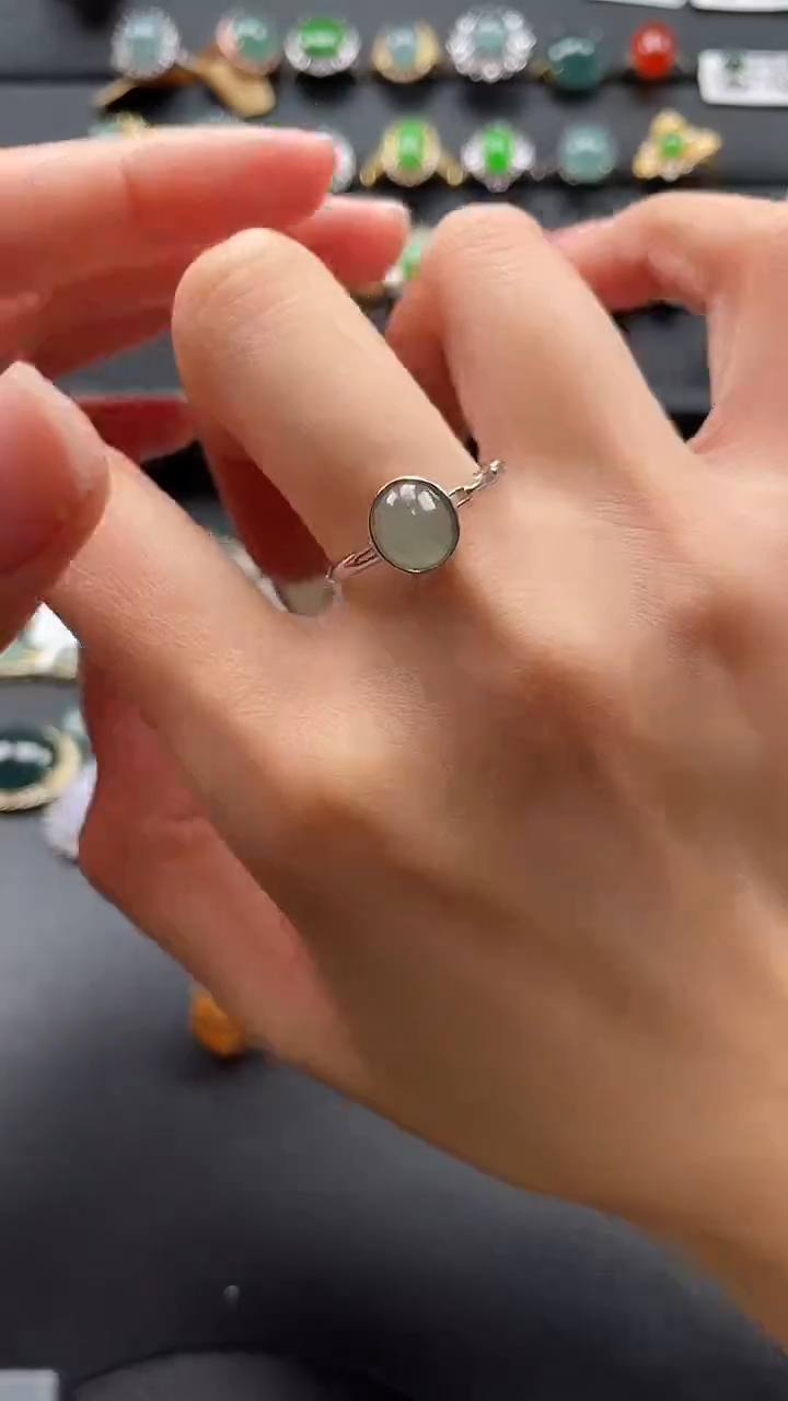 【闪购商品】翡翠戒指银S925镶嵌365343