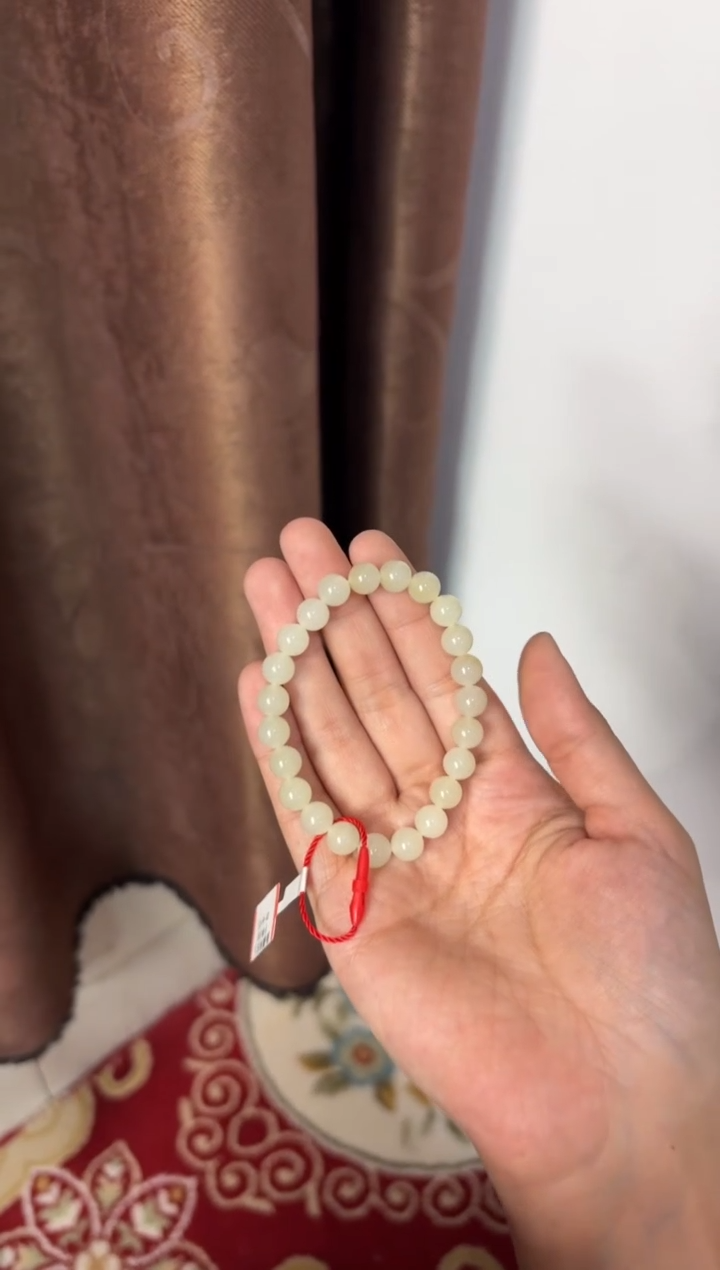 【闪购商品】和田玉手串未镶嵌且末金山微色差卡8