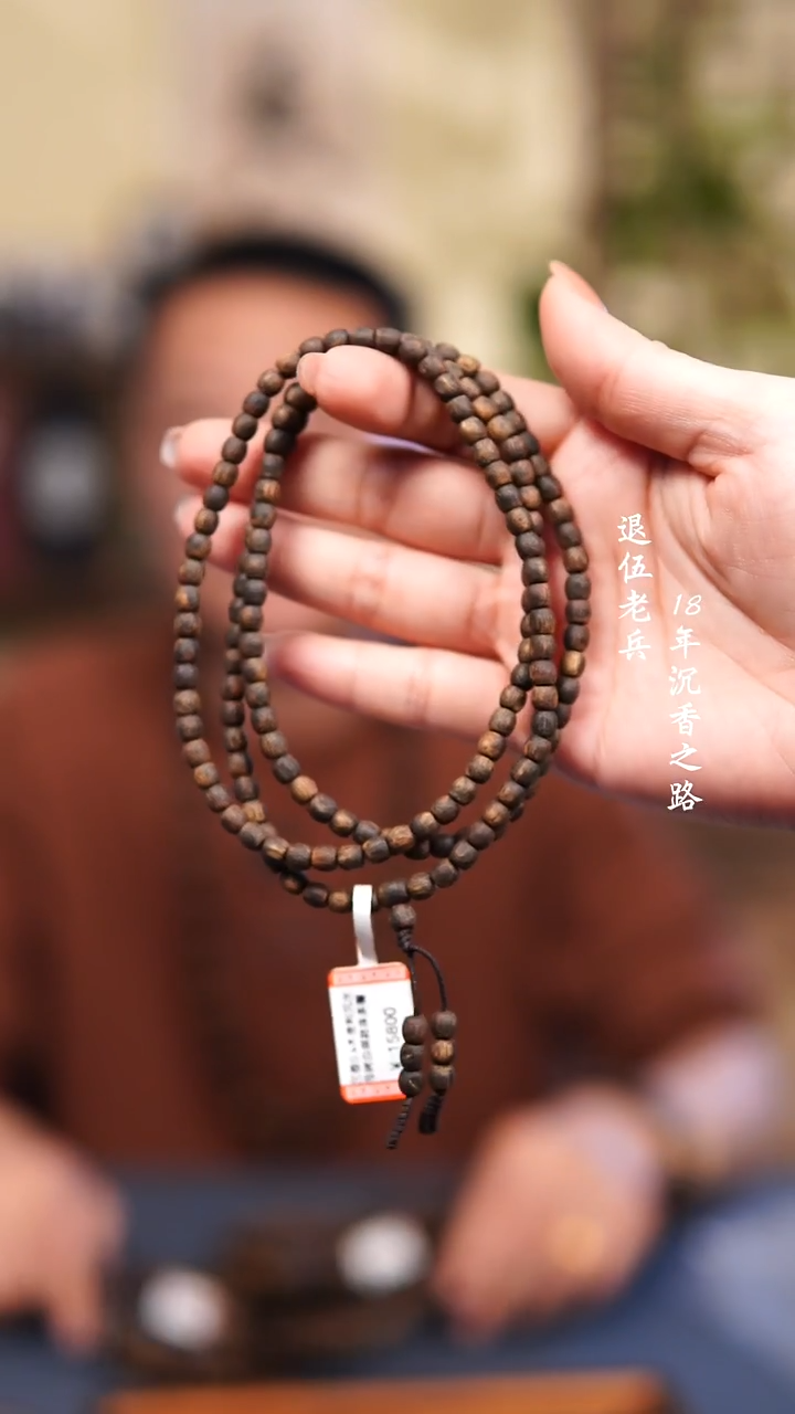 沉香手串沉水0.4母树白棋木舍利12克多圈 多样性发一